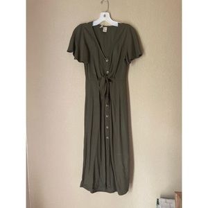 Olive Green Button Down Dress